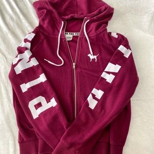 Victoria’s Secret Pink Maroon Burgundy Zip Up